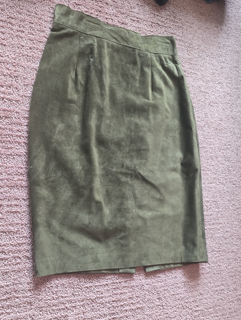 Danier Olive Green Suede Pencil Skirt